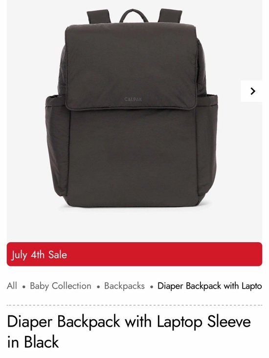 Calpak Handbags - Calpak Black Diaper Backpack with Laptop Sleeve